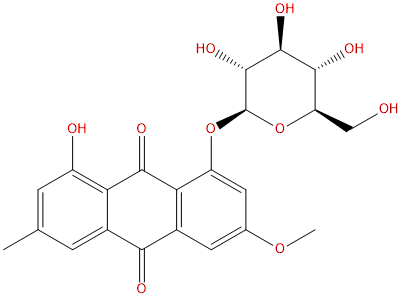 大黃素甲醚-1-葡萄糖苷 CAS號(hào)：1329-27-7 中藥對(duì)照品標(biāo)準(zhǔn)品