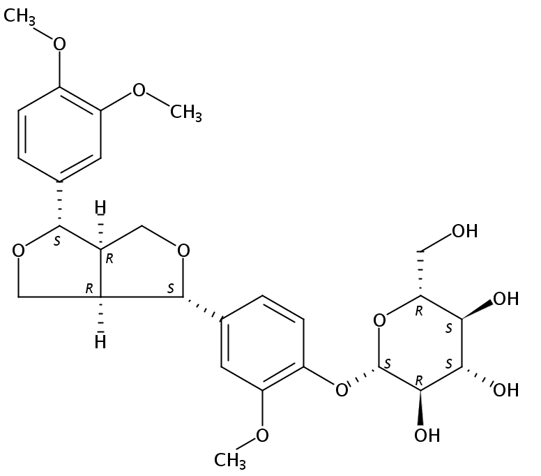 松脂素單甲基醚-4-O-β-D-葡萄糖苷 CAS號：74957-57-6 中藥標(biāo)準(zhǔn)品