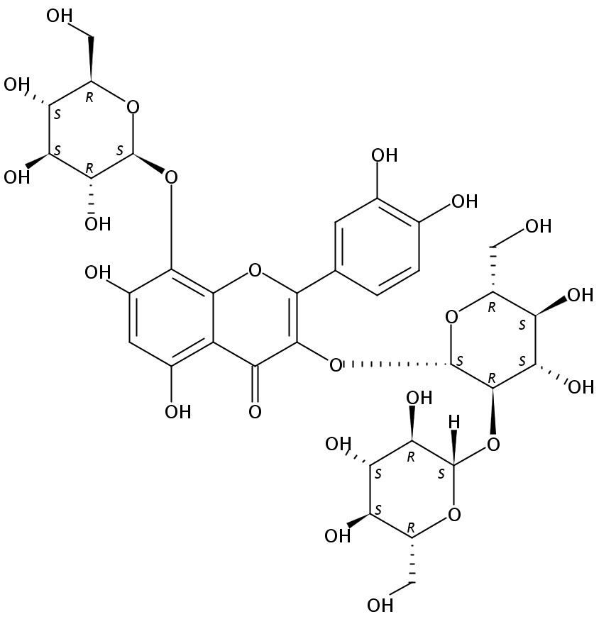 棉花皮素-3-槐二糖-8-葡萄糖苷CAS No：77306-93-5 對(duì)照品 標(biāo)準(zhǔn)品