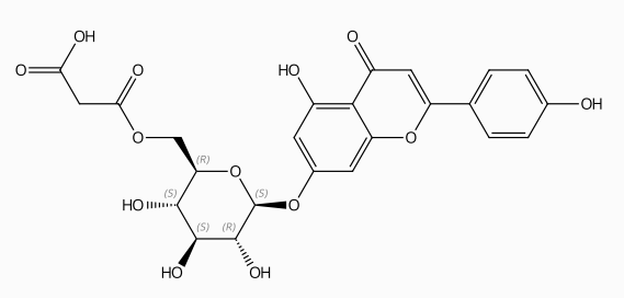 芹菜素7-O-(6”-O-丙二酸單酰)-Β-D-葡萄糖苷 | CAS No.86546-87-4